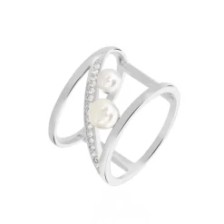LAETIZIA Bague Nissi Argent Blanc Perle De Culture Oxyde De Zirconium* Bagues|Bagues Fantaisie