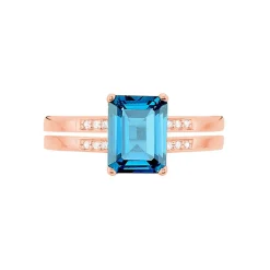 Discount Histoire d'Or Bague Noee Or Rose Topaze Et Oxyde De Zirconium