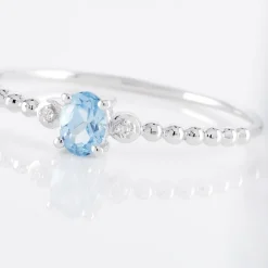 Histoire d'Or Bague Noria Or Blanc Topaze Et Oxyde De Zirconium