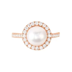 Histoire d'Or Bague Olivia Argent Rose Perle De Culture Et Oxyde De Zirconium* Bagues|Bagues Fantaisie