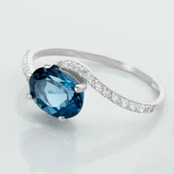 Discount Histoire d'Or Bague Or Blanc Erwin Topaze Oxydes De Zirconium