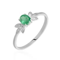 Histoire d'Or Bague Or Blanc Febe Emeraude* Bagues|Bagues Avec Pierre