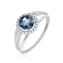 Hot Histoire d'Or Bague Or Blanc Maeva Topaze Oxydes De Zirconium