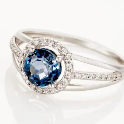 Hot Histoire d'Or Bague Or Blanc Maeva Topaze Oxydes De Zirconium