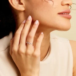 Online Histoire d'Or Bague Or Blanc Triston Oxyde De Zirconium