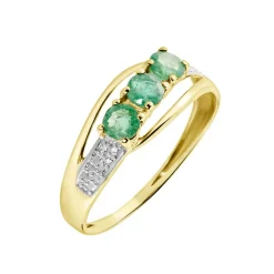 Discount Histoire d'Or Bague Or Jaune Abelard Emeraudes Diamants or jaune emeraude