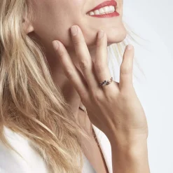 Clearance Histoire d'Or Bague Or Jaune Canut Saphir