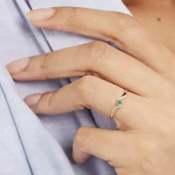 Discount Histoire d'Or Bague Or Jaune Levenez Emeraude