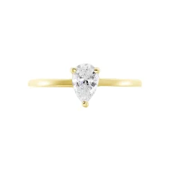 Discount Histoire d'Or Bague Or Jaune Solitaire Harrietta Oxyde De Zirconium