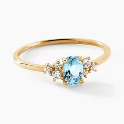 Best Histoire d'Or Bague Pansy Or Jaune Topaze Oxyde De Zirconium or jaune topaze bleu sky