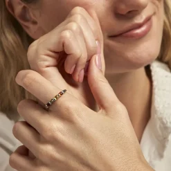 New Histoire d'Or Bague Philo Argent Blanc Ambre