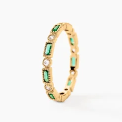 New Histoire d'Or Bague Plaqué Or Etna Oxyde De Zirconium