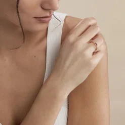 Hot Histoire d'Or Bague Plaqué Or Jaune Calvina Pierre Synthétique