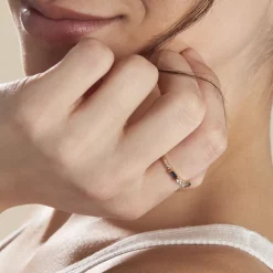 Clearance Histoire d'Or Bague Plaqué Or Jaune Calvin Oxyde De Zirconium plaqué or jaune verre bleu