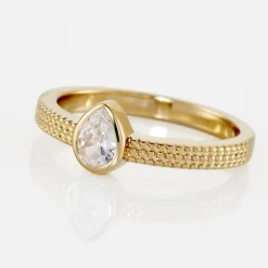 Histoire d'Or Bague Plaqué Or Lame Oxyde De Zirconium* Bagues|Bagues Fantaisie