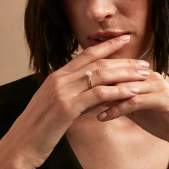 Online Histoire d'Or Bague Primo Or Jaune Perle De Culture Et Oxyde De Zirconium