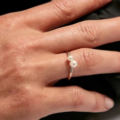 Online Histoire d'Or Bague Primo Or Jaune Perle De Culture Et Oxyde De Zirconium