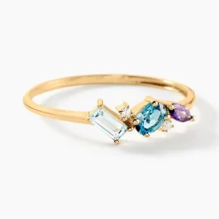 Histoire d'Or Bague Printemps Précieux Or Jaune Topaze Améthyste* Bagues|Bagues Avec Pierre