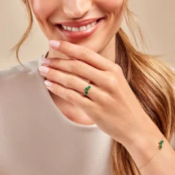 Histoire d'Or Bague Quincey Or Jaune Emeraude* Bagues|Bagues Avec Pierre