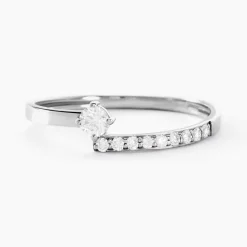 Histoire d'Or Bague Racheal Or Blanc Diamant Synthétique