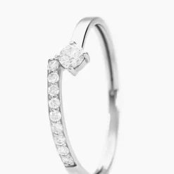 Histoire d'Or Bague Racheal Or Blanc Diamant Synthétique