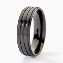 Histoire d'Or Bague Rico Acier Noir
