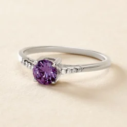 New Histoire d'Or Bague Rio Argent Blanc Oxyde De Zirconium argent blanc oxyde violet