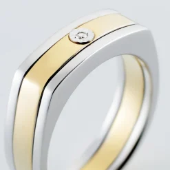 Histoire d'Or Bague Robinson Argent Bicolore Rhodié Diamant Blanc* Bagues|Bagues Avec Pierre