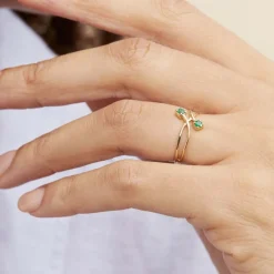 Histoire d'Or Bague Ruqaya Or Jaune Emeraude* Bagues|Bagues Avec Pierre