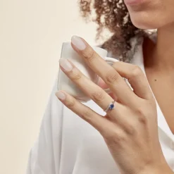 Histoire d'Or Bague Sagesse Or Blanc Saphir Et Diamant* Bagues|Bagues Avec Pierre