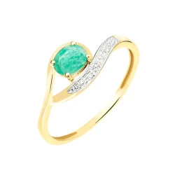 Histoire d'Or Bague Sagesse Or Jaune Emeraude Et Diamant