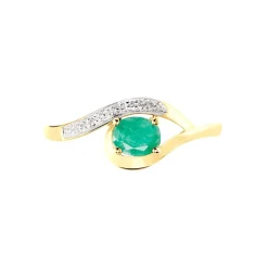 Histoire d'Or Bague Sagesse Or Jaune Emeraude Et Diamant