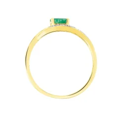 Histoire d'Or Bague Sagesse Or Jaune Emeraude Et Diamant
