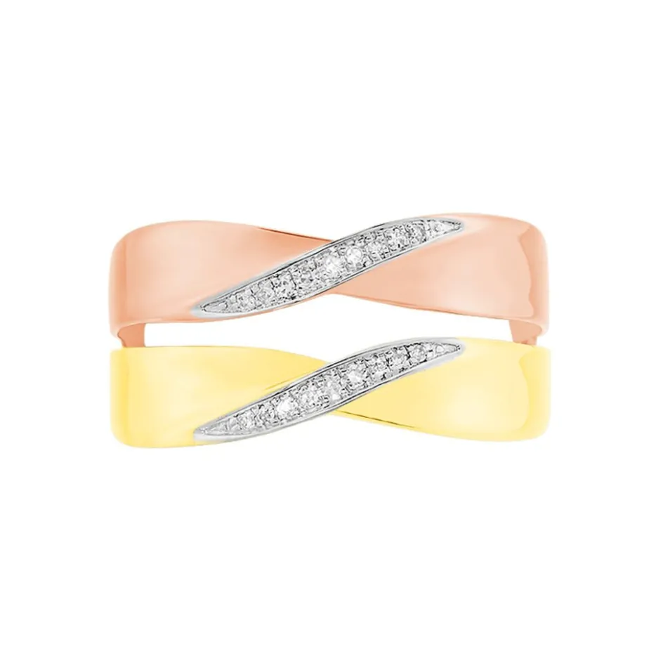 Histoire d'Or Bague Salima Or Bicolore Diamant* Bagues|Bagues Avec Pierre