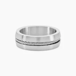 New Histoire d'Or Bague Sam Acier Blanc