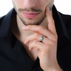 New Histoire d'Or Bague Sam Acier Blanc