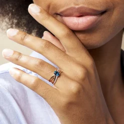 Histoire d'Or Bague Sare Or Rose Topaze Et Oxyde De Zirconium* Bagues|Bagues Avec Pierre