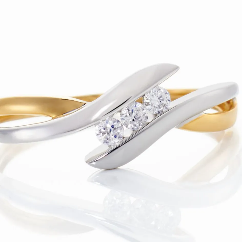 Outlet Histoire d'Or Bague Sharron Or Bicolore Diamant Blanc