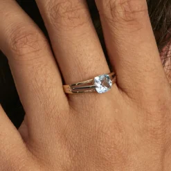 Histoire d'Or Bague Sidoine Or Bicolore Topaze* Bagues|Bagues Avec Pierre