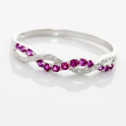 Histoire d'Or Bague Sofia Or Blanc Rubis Et Diamant