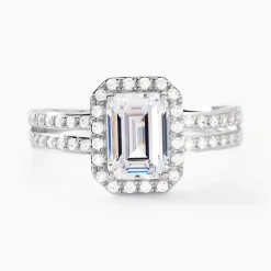 Histoire d'Or Bague Solitaire Accompagn啪 Or Blanc Addy Oxyde De Zirconium* Bagues|Bagues Avec Pierre