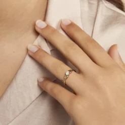 New Histoire d'Or Bague Solitaire Alexine Or Jaune Oxyde De Zirconium