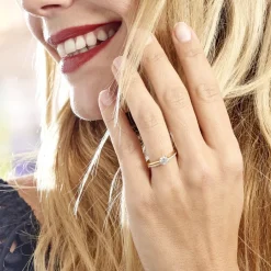 Outlet Histoire d'Or Bague Solitaire Anatoline De Zirconium or blanc oxyde