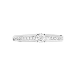 Clearance Histoire d'Or Bague Solitaire Aramis Or Blanc Diamant