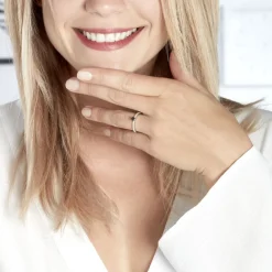 Discount Histoire d'Or Bague Solitaire Argent Blanc Quitteri Oxyde De Zirconium