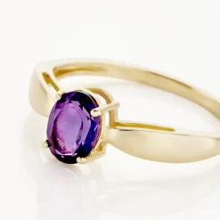 New Histoire d'Or Bague Solitaire Arzula Or Jaune Amethyste or jaune amethyste violette