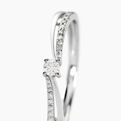New Histoire d'Or Bague Solitaire Asia Or Blanc Diamant