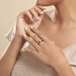 Discount Histoire d'Or Bague Solitaire Ceramik Design Argent  Oxyde De Zirconium Et Céramique