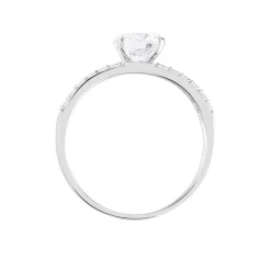 Clearance Histoire d'Or Bague Solitaire Cesarine De Zirconium or blanc oxyde