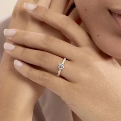 Histoire d'Or Bague Solitaire Dayna De Zirconium or jaune oxyde